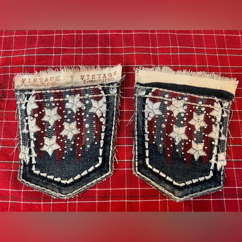 2 Vintage Denim Jean Pockets * Crafts Purse